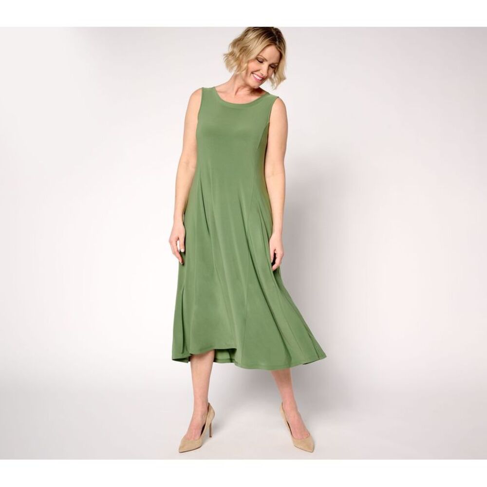 Liberare Women's Dress Sz XS Como Jersey Godet Midi Green A689246